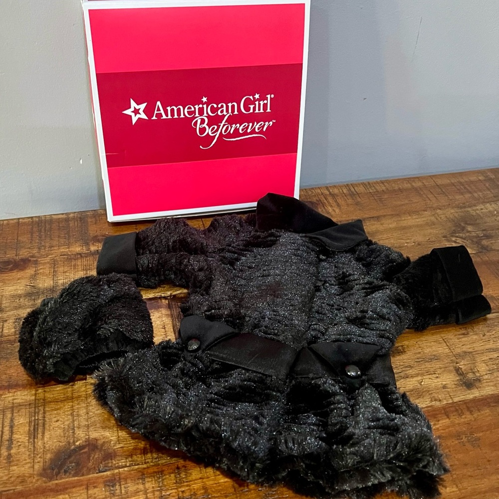 American Girl Black Doll Coat w/ Muff